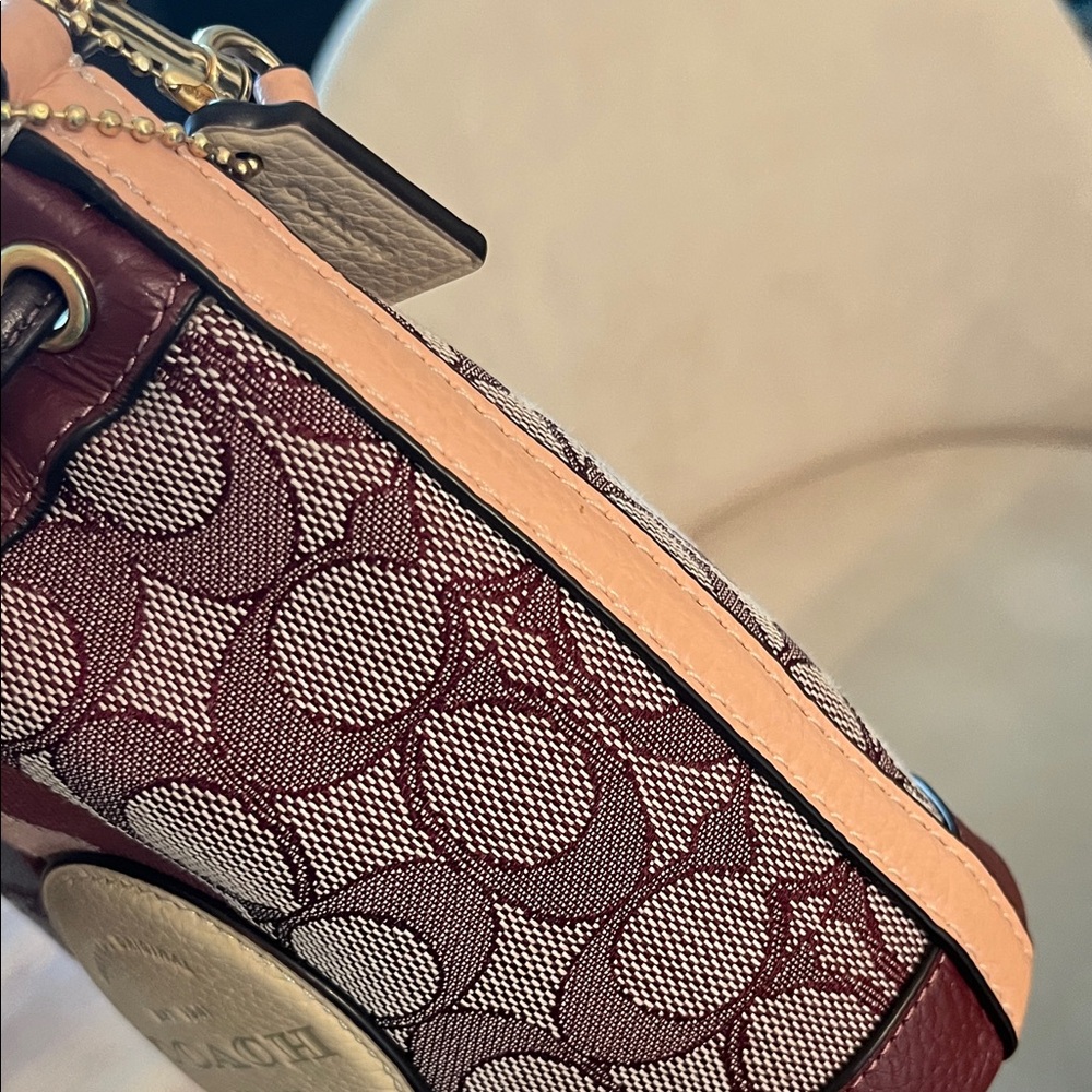 Coach Burgundy and Cream Mini Bag - Picture 16 of 16